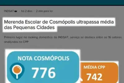 Merenda escolar de Cosmópolis recebe, pelo segundo ano, classificação de excelência pelos moradores