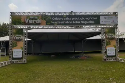 Prefeitura inicia montagem de estrutura da 3ª Feira do Verde de Artur Nogueira