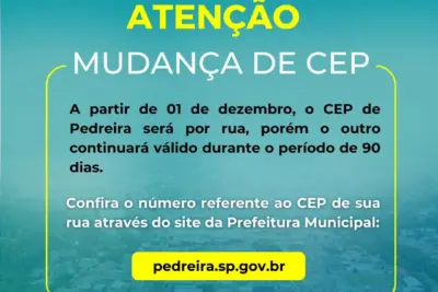 Pedreira passou a ter CEP por rua a partir desta sexta-feira, 1º de dezembro