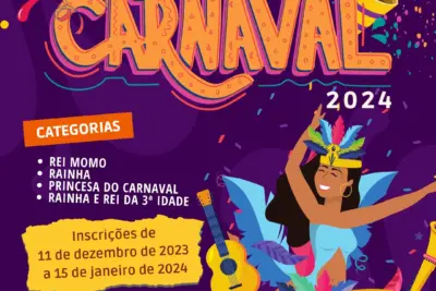 CONCURSO PARA ELEIÇÃO DA RAINHA, PRINCESA E REI MOMO DO CARNAVAL 2024