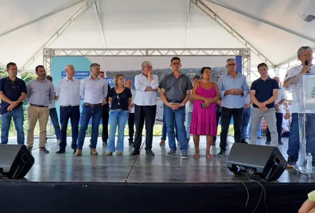 Rodrigo Falsetti inaugura 1º módulo da ETE do Ypês; obra vai beneficiar 60 mil guaçuanos