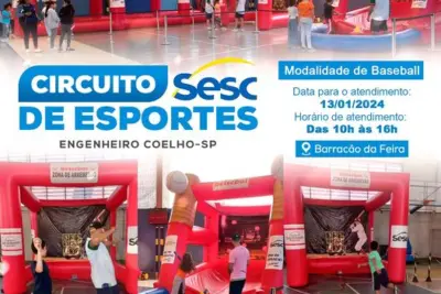 Esporte, Circuito Sesc durante as Férias da Criançada em Engenheiro Coelho! Modalidade: Beisebol