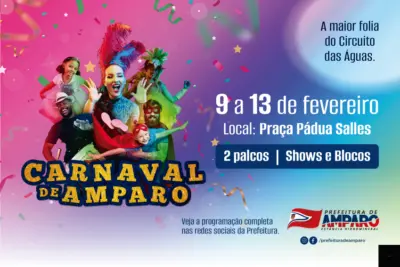 Carnaval de Amparo 2024 promete agitar os foliões e traz uma programação especial para toda família