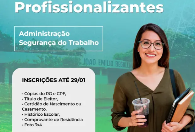 Abertas as inscrições para os cursos profissionalizantes da “Escola Municipal Professor João Emílio Begalli”  