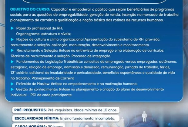 Inscrições Abertas para Oficina Básica em Recursos Humanos em Engenheiro Coelho