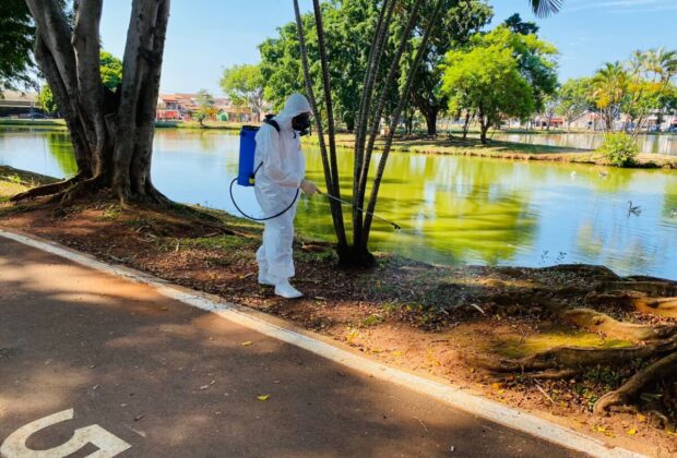 Prefeitura pulveriza Lagoa dos Pássaros para garantir segurança dos visitantes