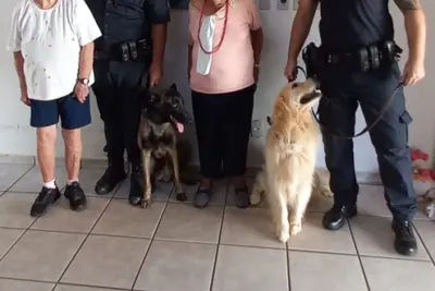 Visita da Guarda Municipal com Pets Alegra Idosos em Artur Nogueira