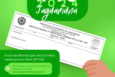 CARNÊS DO IPTU COMEÇAM A SER DISTRIBUÍDOS NA QUARTA; GUIAS JÁ ESTÃO DISPONÍVEIS NO SITE DA PREFEITURA