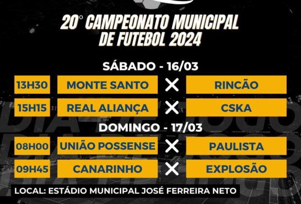 Emocionante Rodada do 20º Campeonato Municipal de Futebol Amador 2024 em Santo Antônio de Posse