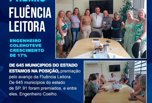 Prefeitura de Engenheiro Coelho Recebe Prêmio de Fluência na Leitura em Reconhecimento ao Avanço Educacional