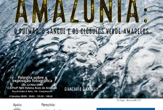 Fotógrafo fará palestras sobre exposição “Amazônia: o Pulmão, o Sangue e os Glóbulos Verde Amarelos”