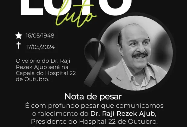 Luto na medicina: Morre Dr. Raji Rezek Ajub, líder médico e Presidente do Hospital 22 de Outubro