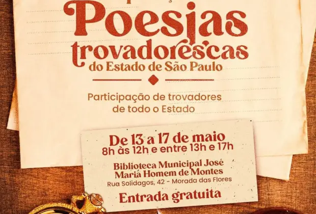 Biblioteca Municipal de Holambra será palco da 1ª Exposição de Poesias Trovadorescas do Estado de São Paulo