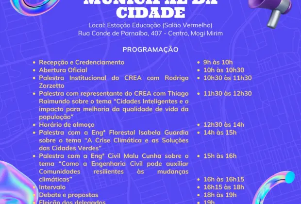 PREFEITURA DIVULGA PROGRAMAÇÃO DA  6ª CONFERÊNCIA MUNICIPAL DA CIDADE