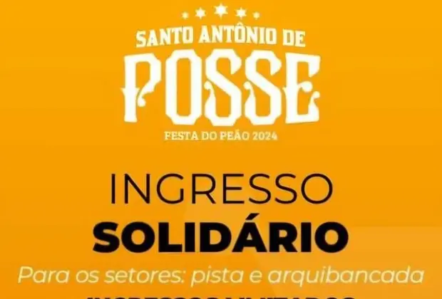 Festa de Peão 2024 de Santo Antônio de Posse: Normas para Troca de Ingressos Solidários 