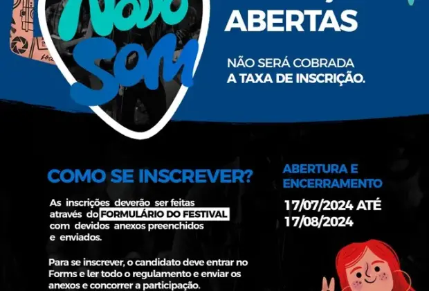 INSCRIÇÕES ABERTAS PARA O FESTIVAL DA MÚSICA DE MOGI MIRIM ‘NOVO SOM’