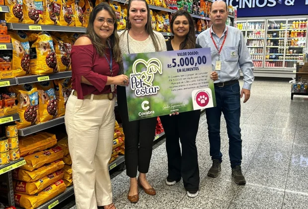 Covabra Supermercados entrega doação da Promoção Pet Estar para Abrigo de Cães de Pedreira