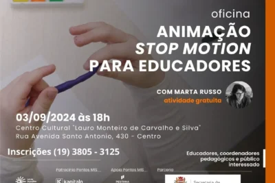 INSCRIÇÕES ABERTAS PARA A OFICINA DE ANIMAÇÃO STOP MOTION