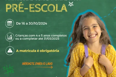 Secretaria de Educação de Pedreira recebe matrículas para Pré-Escola até o dia 30 de outubro