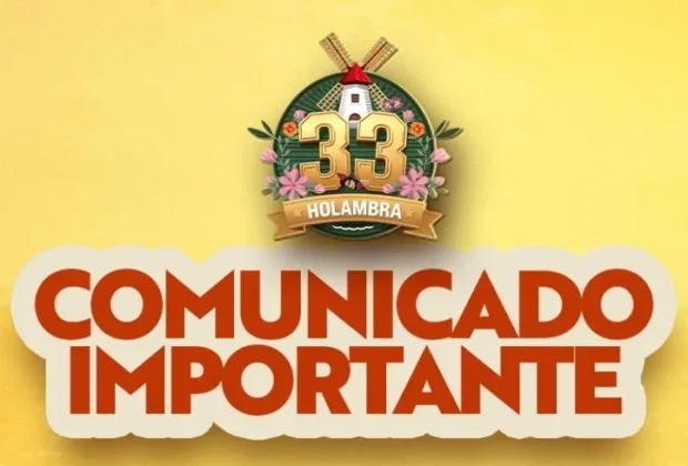 Comunicado importante: Alteração no local das celebrações de aniversário de Holambra