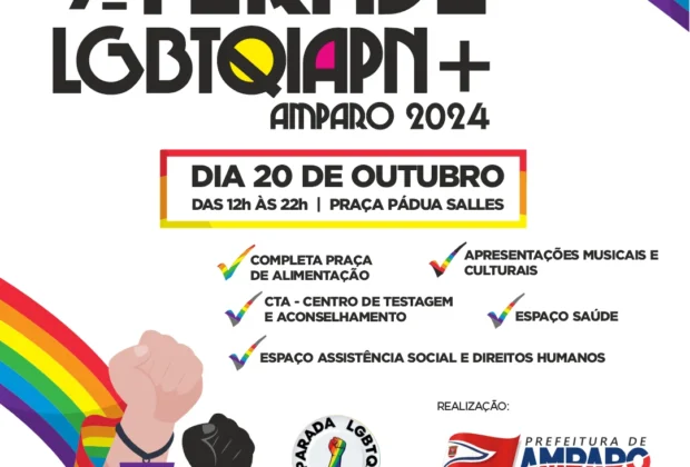 Amparo terá 9ª Parada LGBTQIAPN+ na Praça Pádua Salles