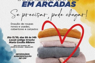 Fundo Social Itinerante de Amparo faz campanha de doação de roupas em Arcadas