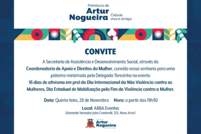 Prefeitura promove apoio aos “16 Dias de Ativismo” contra a Violência à Mulher em Artur Nogueira