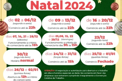 Horários Especiais do Comércio de Mogi Mirim – Final de Ano 2024