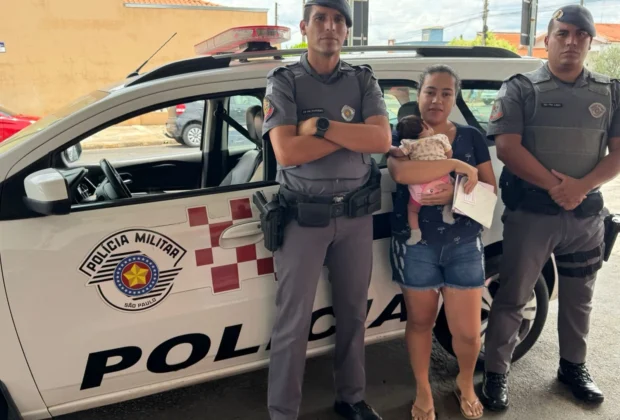 Polícia Militar salva bebê engasgado em Estiva Gerbi na manhã de 7 de janeiro