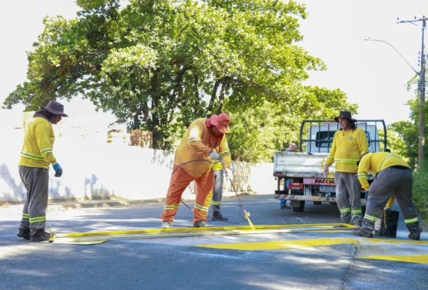 REVITALIZAÇÃO DE LOMBADAS É REALIZADA NAS PRINCIPAIS VIAS DE JAGUARIÚNA