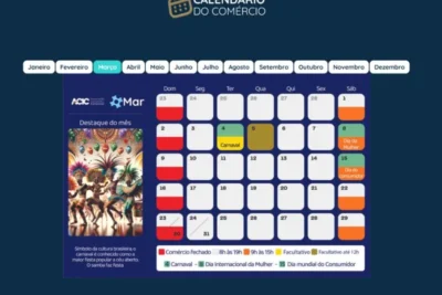 Acic divulga Calendário do Comércio 2025 com “horário de funcionamento” do Comércio Central
