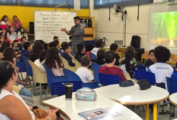 REDE MUNICIPAL DE JAGUARIÚNA RECEBE PROGRAMA BOMBEIRO NA ESCOLA