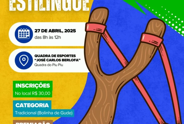 8º Torneio de Estilingue de Pedreira será disputado neste domingo, 27 de abril, na Quadra do Piu Piu