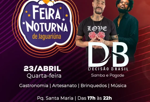 HOJE TEM FEIRA NOTURNA COM SAMBA NO PARQUE SANTA MARIA