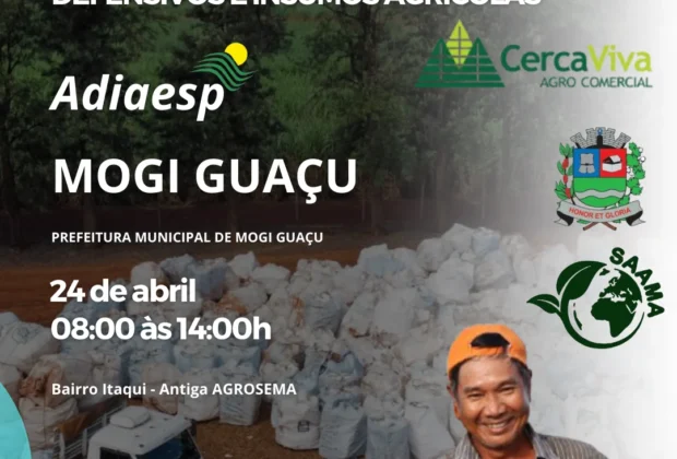 Prefeitura e Adiaesp promovem ação sustentável para coleta de embalagens vazias de defensivos agrícolas