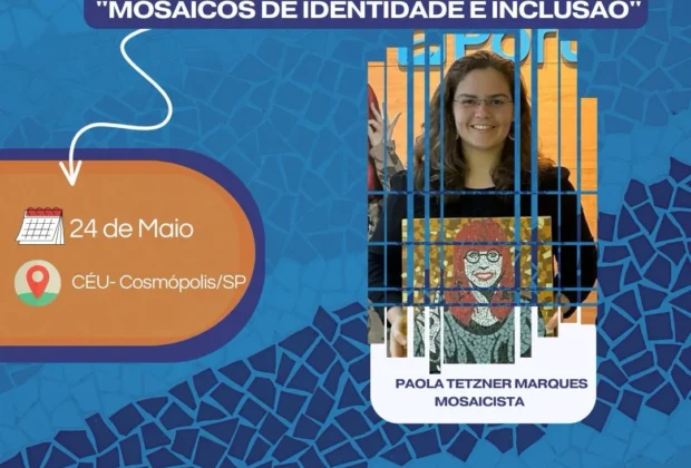 Cosmópolis recebe oficina gratuita de mosaico com foco em identidade e inclusão