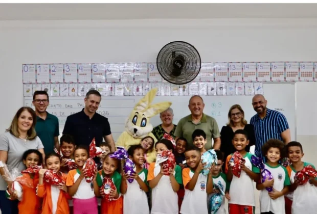 Mais de 2 mil alunos da rede municipal recebem ovos de Páscoa em Holambra