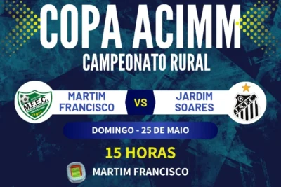 Domingo tem a final da Copa Acimm de Futebol Rural: Jardim Soares x Martim Francisco