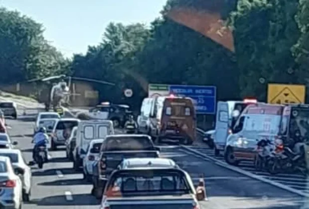 Ciclistas são atropelados na SP-340 em Campinas; vítima em estado grave é levada de helicóptero ao HC da Unicamp