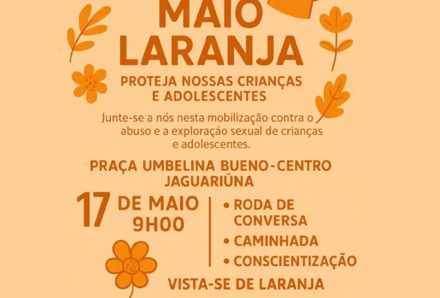 MAIO LARANJA TEM PROGRAMAÇÃO ESPECIAL NESTE SÁBADO NA PRAÇA UMBELINA BUENO