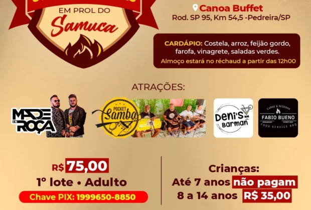 SAMUCA abre venda de adesões para o 4º Festival da Costela de Chão em Pedreira
