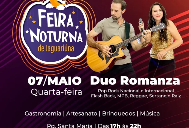 FEIRA NOTURNA TERÁ MÚSICA PARA TODOS OS GOSTOS HOJE NO PARQUE SANTA MARIA