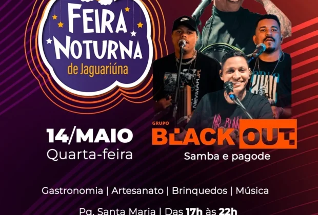 HOJE TEM PAGODE NA FEIRA NOTURNA DE JAGUARIÚNA