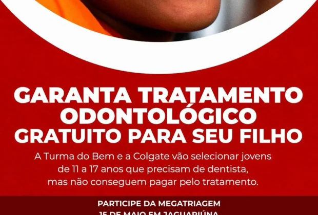 JAGUARIÚNA PARTICIPA DA MEGATRIAGEM ODONTOLÓGICA DA TURMA DO BEM NESTA QUINTA