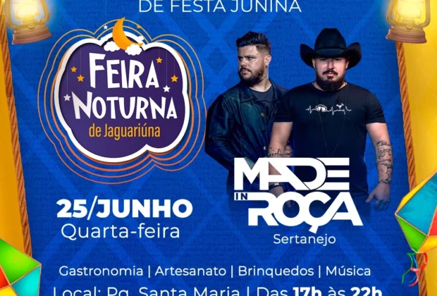 FEIRA NOTURNA TEM EDIÇÃO ESPECIAL DE FESTA JUNINA NO PARQUE SANTA MARIA