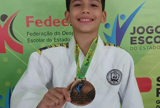 Judoca de Artur Nogueira conquista bronze na final estadual dos Jogos Escolares