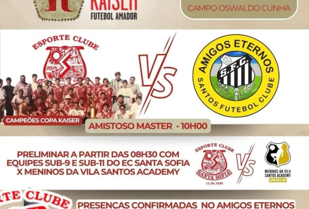 Santa Sofia comemora os 30 anos de conquista da Copa Kaiser neste sábado, 7 de junho