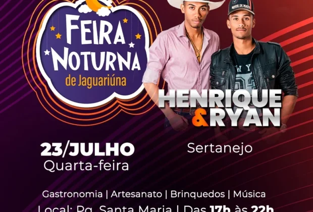 HOJE TEM MÚSICA SERTANEJA NA FEIRA NOTURNA DE JAGUARIÚNA