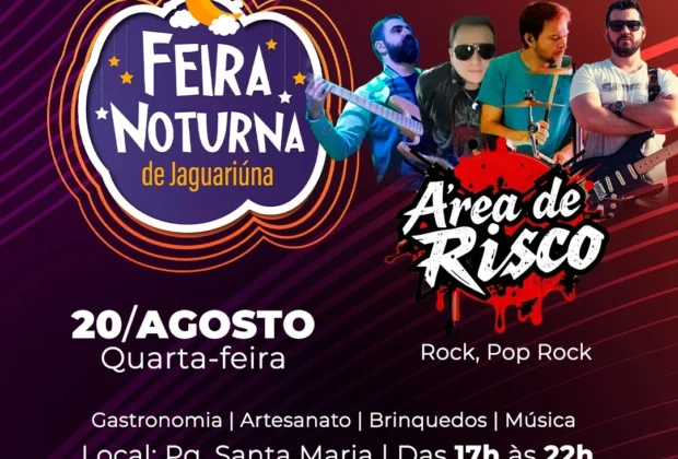 HOJE TEM ROCK NA FEIRA NOTURNA DE JAGUARIÚNA