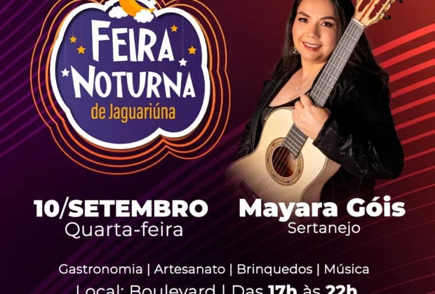 FEIRA NOTURNA DE JAGUARIÚNA ACONTECE HOJE NO BOULEVARD DO CENTRO CULTURAL